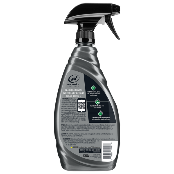Turtle Wax Hybrid Solutions ceramic spray coating. SiO2 infusion for durable auto paint protection. Superior shine. Made in USA.